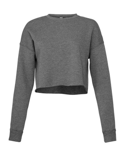 Felpa donna corta girocollo Deep Heather