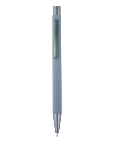 Penna a sfera con finitura in gomma in alluminio Emmett Grigio