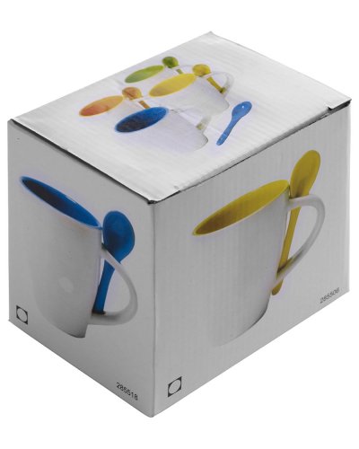 Tazza in ceramica con cucchiaio 300 ml Eduardo
