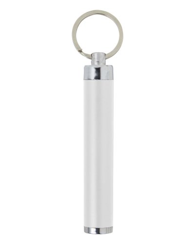 Portachiavi con mini torcia LED in ABS Zola Bianco