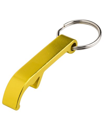 Apribottiglia-portachiavi in alluminio Felix Giallo