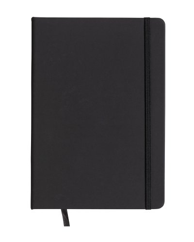 Quaderno in PU con elastico colorato Nero