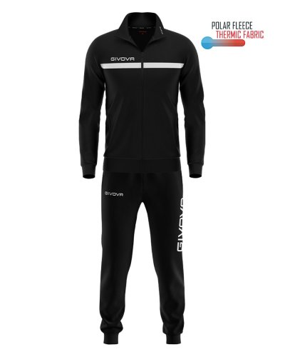 Tuta Givova one full zip polarfleece Nero/Bianco