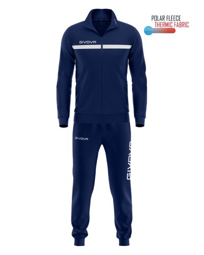 Tuta Givova one full zip polarfleece Blu/Bianco