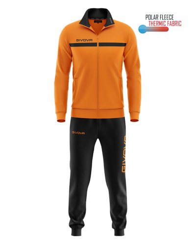 Tuta Givova one full zip polarfleece Arancio/Nero