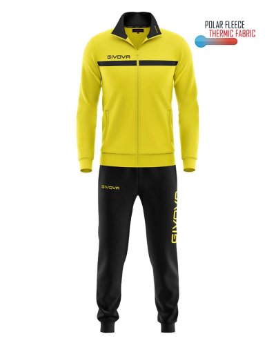 Tuta Givova one full zip polarfleece Giallo/Nero