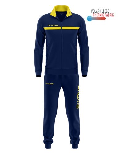Tuta Givova one full zip polarfleece Blu/Giallo