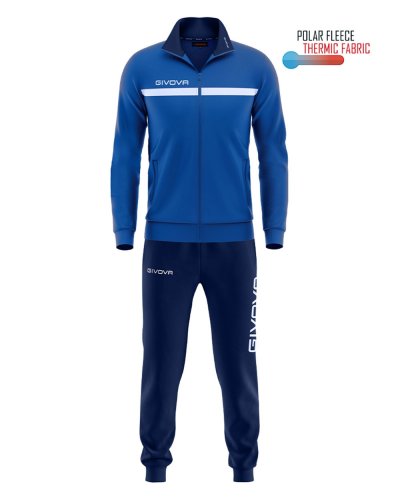 Tuta Givova one full zip polarfleece Azzurro/Blu