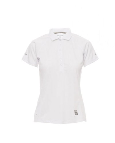 Polo donna manica corta sportiva traspirante training lady Bianco