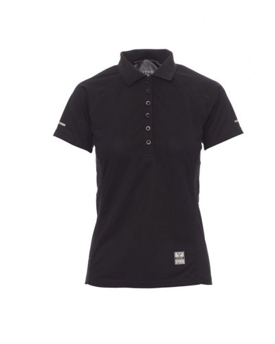 Polo donna manica corta sportiva traspirante training lady Nero