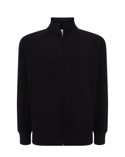 Felpa zip lunga leggera french terry Black