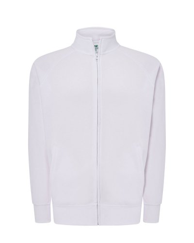 Felpa zip lunga leggera french terry White
