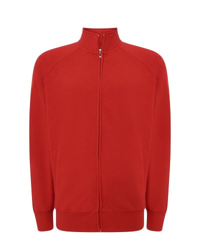 Felpa zip lunga leggera french terry Red