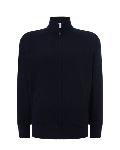 Felpa zip lunga leggera french terry Navy