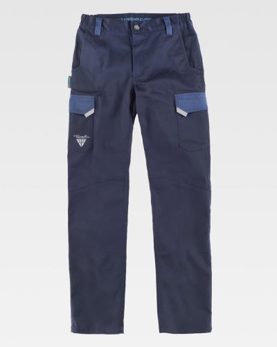 Pantalone in tessuto elasticizzato combinato future NAVY / ROYAL BLUE