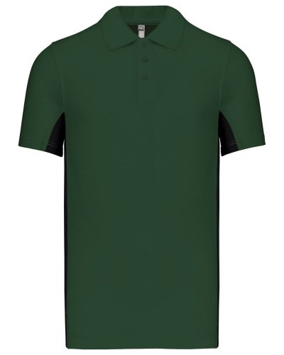 Polo manica corta bicolore Flag Forest Green / Black