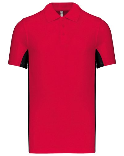 Polo manica corta bicolore Flag Red / Black
