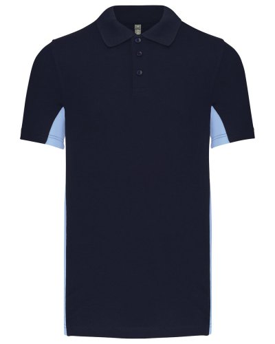 Polo manica corta bicolore Flag Navy / Sky Blue