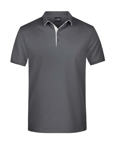 Men's Polo Single Stripe Graphite/White