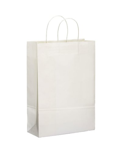 Shopper in carta con soffietto Bianco