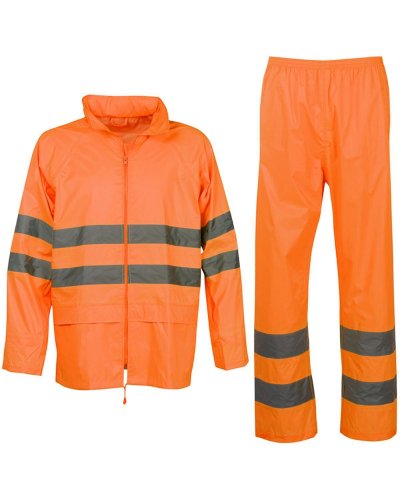 Completo antipioggia alta visibilità hi-vi rainset Arancio