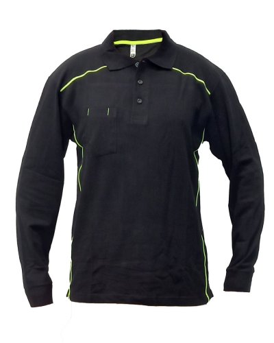 Polo manica lunga elasticizzata Bruxelles Black