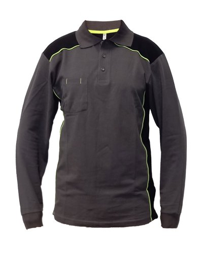 Polo manica lunga elasticizzata Bruxelles Grey/Black