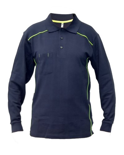 Polo manica lunga elasticizzata Bruxelles Navy
