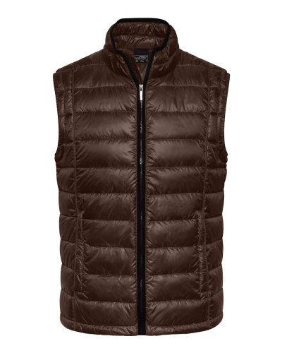 Men's Quilted Down Vest Coffee/black