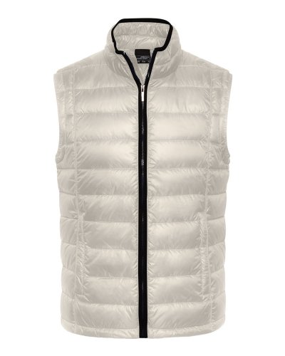 Men's Quilted Down Vest Off-white/black