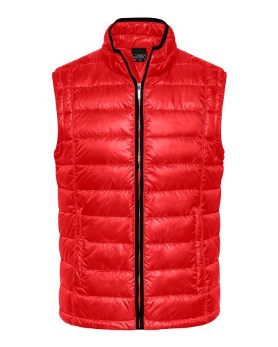 Men's Quilted Down Vest Red/Black