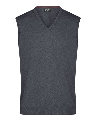 Maglione da uomo con scollo a V Anthracite-melange