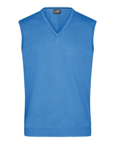 Maglione da uomo con scollo a V Glacier-blue