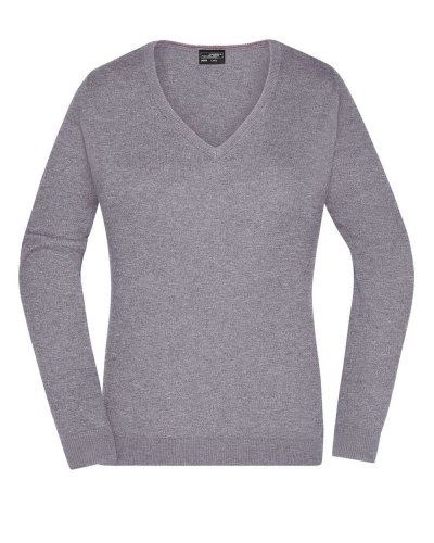 Ladies' V-Neck Pullover Grey Heather