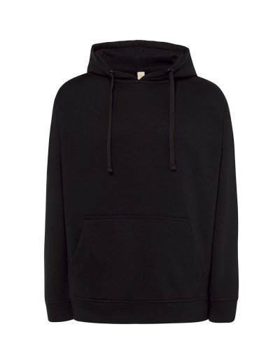Felpa uomo cappuccio leggera french terry Black