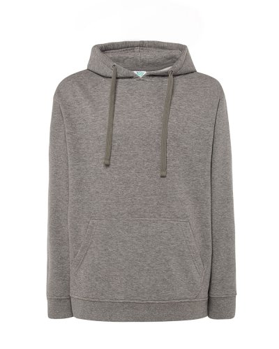 Felpa uomo cappuccio leggera french terry Grey Melange