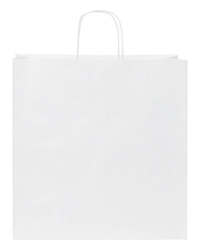 Sacchetto in carta kraft con manici intrecciati extra large Bianco