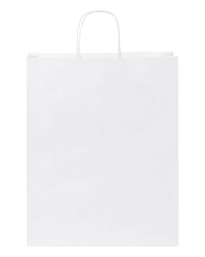 Sacchetto in carta kraft con manici intrecciati grande Bianco