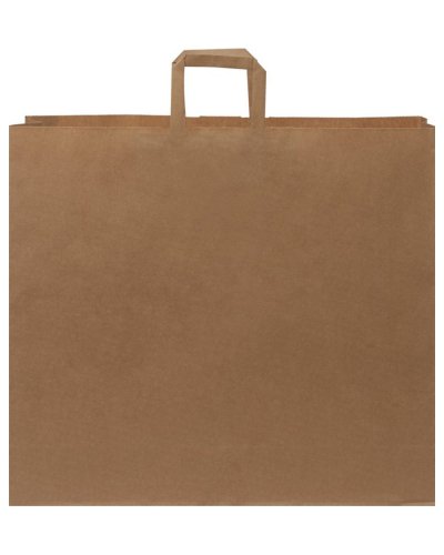 Sacchetto in carta kraft con manici piatti XXL Marrone kraft