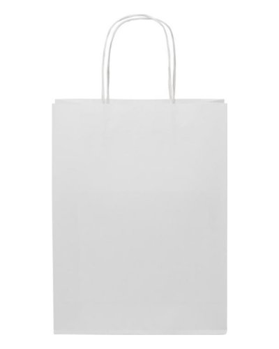 Shopper con manici intrecciati medio Bianco