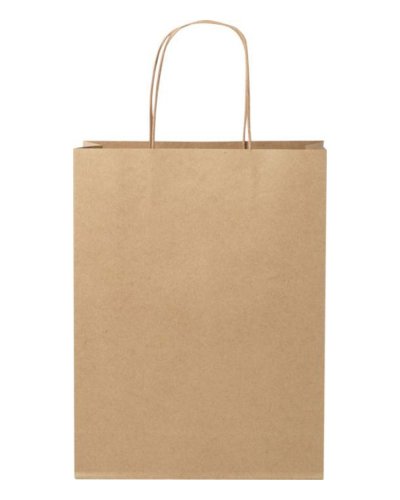 Shopper con manici intrecciati medio Marrone kraft
