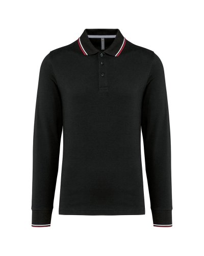 Polo piqué uomo maniche lunghe