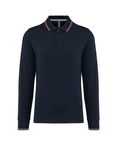 Polo piqué uomo maniche lunghe