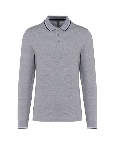 Polo piqué uomo maniche lunghe