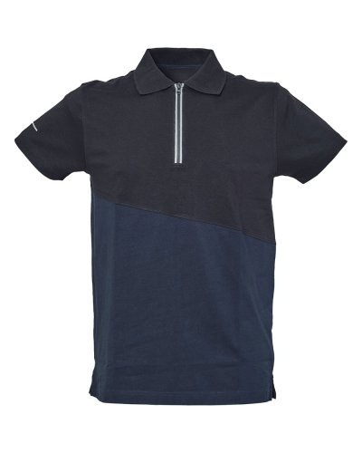 Polo manica corta bicolore in jersey Gibilterra Navy/Black