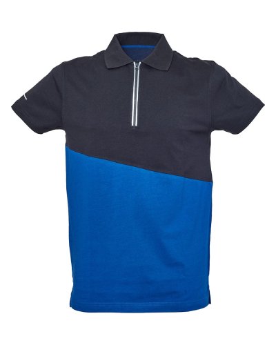 Polo manica corta bicolore in jersey Gibilterra Royal / Black