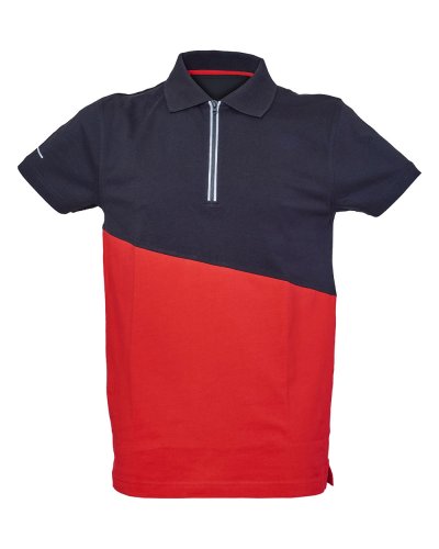 Polo manica corta bicolore in jersey Gibilterra Red / Black