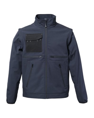 Giubbino in soft shell a 3 strati impermeabile e traspirante Chambery Navy