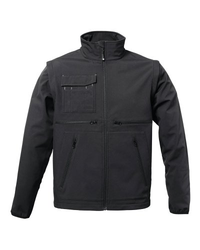 Giubbino in soft shell a 3 strati impermeabile e traspirante Chambery Black