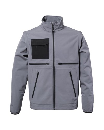 Giubbino in soft shell a 3 strati impermeabile e traspirante Chambery Grey